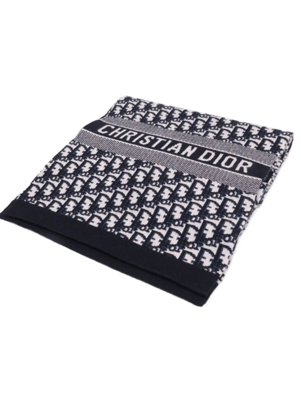 Dior Cashmere Blend Oblique Pattern Scarf